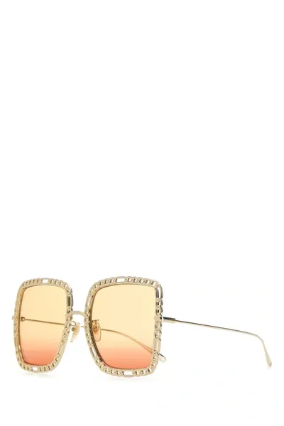 Gucci Gold Metal Sunglasses Gold  Donna Tu