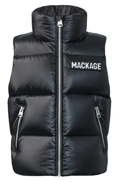 Mackage Kid's Charlee Quilted Logo Vest In Klein Blue