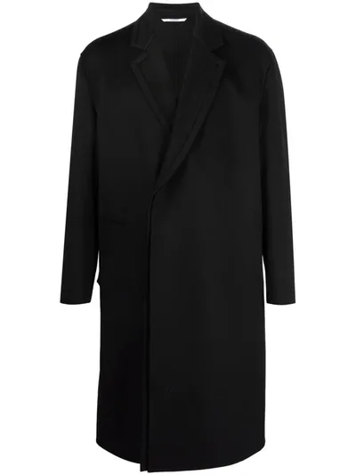 Valentino Single-breasted Midi Coat In Black