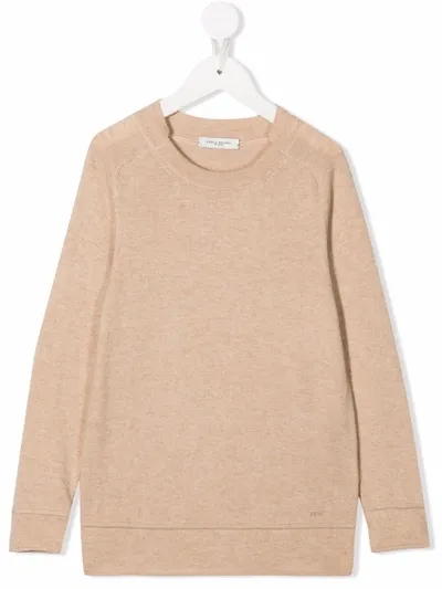 Paolo Pecora Teen Fine-knit Ribbed-trim Jumper In 中性色