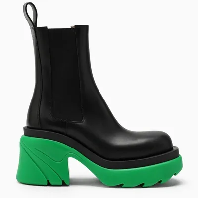 Bottega Veneta Black And Green Flash High Boots