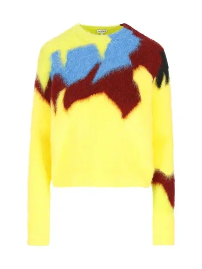 Loewe Intarsia-knit Sweater In Yellow