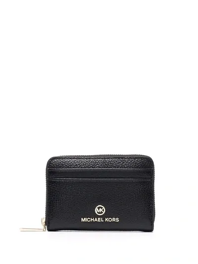 Michael Michael Kors Jet Set Leather Wallet In Black