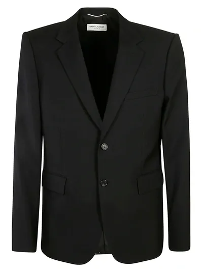 Saint Laurent Slim-fit Wool And Cashmere-blend Blazer In Black