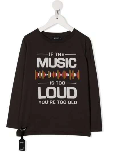 Yporqué Kids' Slogan Print Long-sleeve Top In Grey