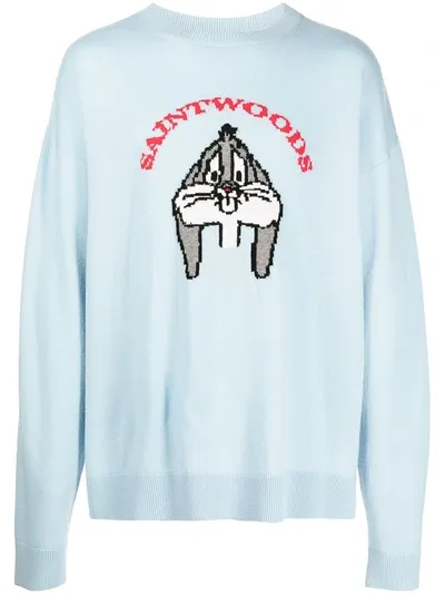 Saintwoods Self Conscious Bunny Jumper In Blue