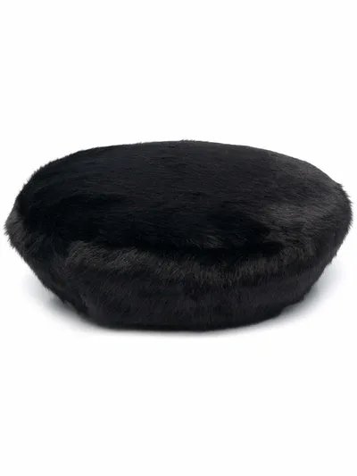 Stand Studio Freja Faux Fur Beret In Black