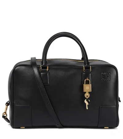 Loewe Amazona 28 Leather Tote In Black