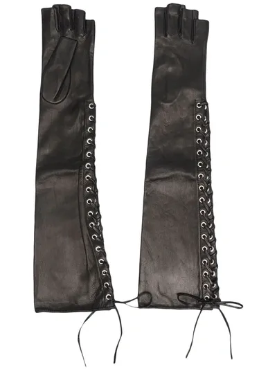 Manokhi Laced Elbow Gloves In Black