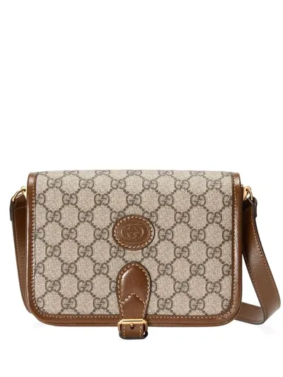 Gucci Mini Shoulder Bag With Interlocking G In Бежевый