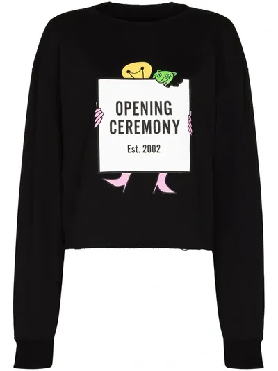 Opening Ceremony Light Bulb Box Logo Print Hoodie In Black