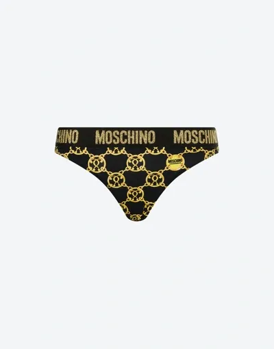 Moschino Double Question Mark Chain Briefs In White