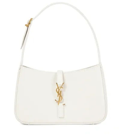 Saint Laurent Le 5 À 7 Leather Shoulder Bag In White