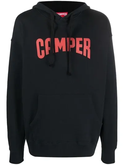 Camper Logo-print Pullover Hoodie In Schwarz