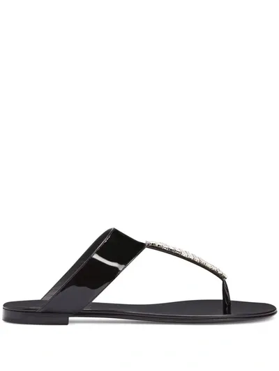 Giuseppe Zanotti Cleta Flat Sandals In Black