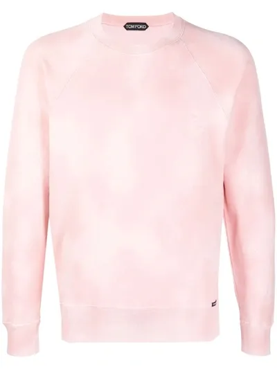 Tom Ford Mens Sky Pink Tie-dye Crewneck Sweatshirt 38