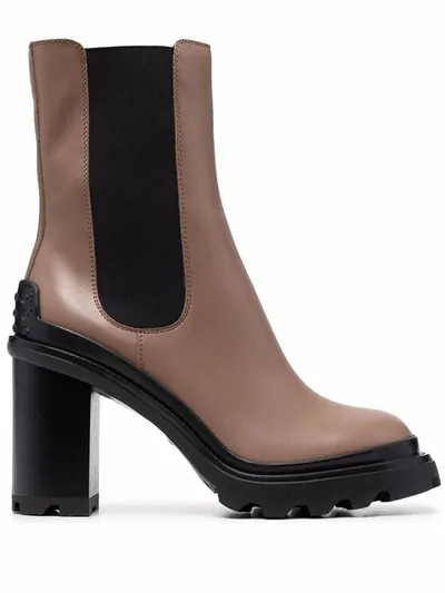 Tod's Block-heel Chelsea Ankle Boots In Brown