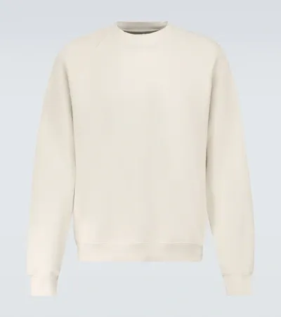 Les Tien Crew-neck Brushed-back Cotton Sweatshirt In Ivory