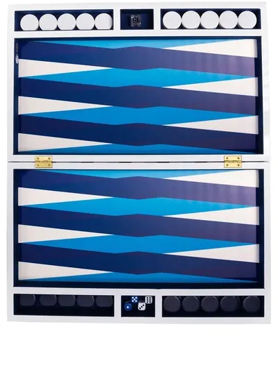 Jonathan Adler Checkboard Backgammon Set In Blue