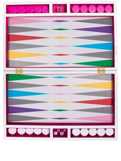 Jonathan Adler Checkboard Backgammon Set In White