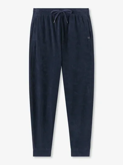 Derek Rose Devon French Cotton-terry Drawstring Sweatpants In Navy