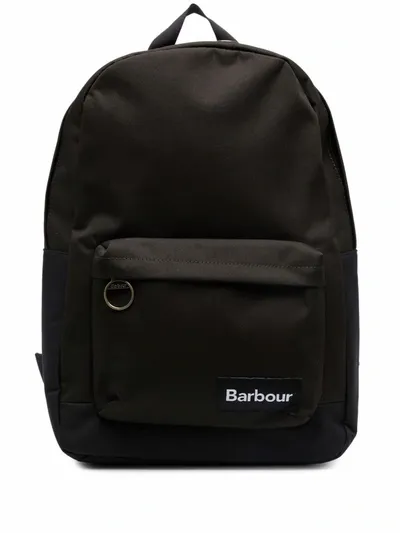 Barbour Logo-patch Backpack In Ny91 Navy/olive