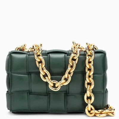 Bottega Veneta Dark Green/gold The Chain Cassette Bag