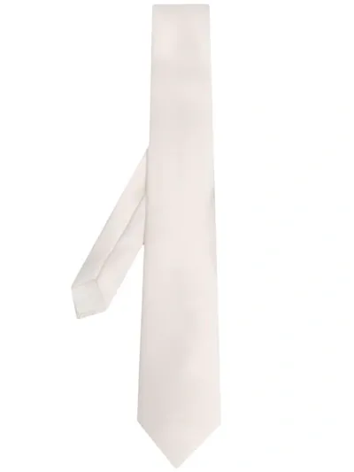 Lanvin Silk Woven Tie In Neutrals