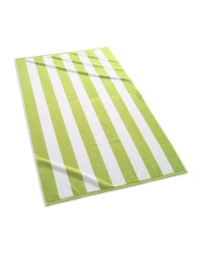 Kassatex Cabana Stripe Beach Towel In Lime