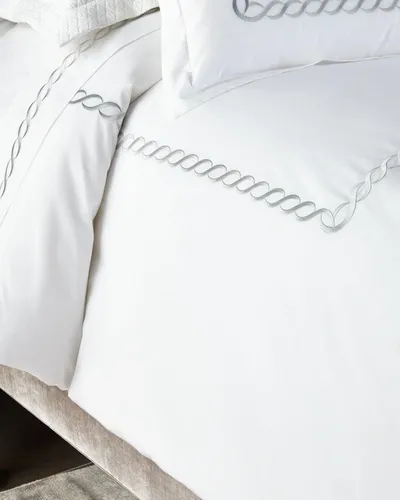 Kassatex Queen Catena Fitted Sheet In White