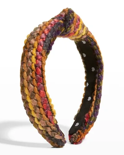 Lele Sadoughi Sweater Knotted Slim Headband In Multi