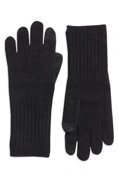 Nordstrom Recycled Cashmere Gloves In Black Rock