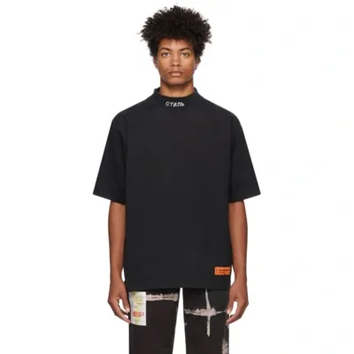 Heron Preston Mock Neck Style T-shirt In Black White