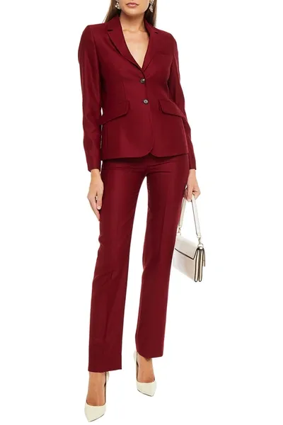 Victoria Victoria Beckham Wool-twill Blazer In Claret