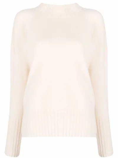 Drumohr Ribbed Lambswool Jumper In Cream