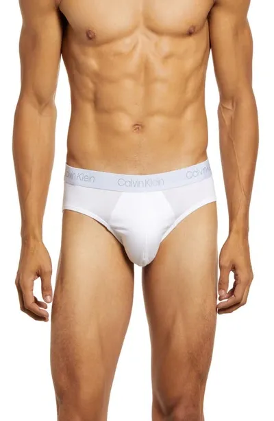 Calvin Klein 3-pack Moisture Wicking Stretch Cotton Briefs In White