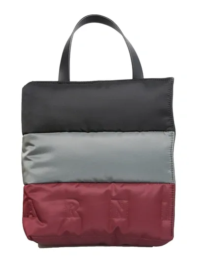 Marni Small Museo Soft Quilted Nylon Tote Bag In Multicolour