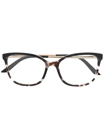 Prada Tortoiseshell-effect Cat-eye Frame Glasses In Black