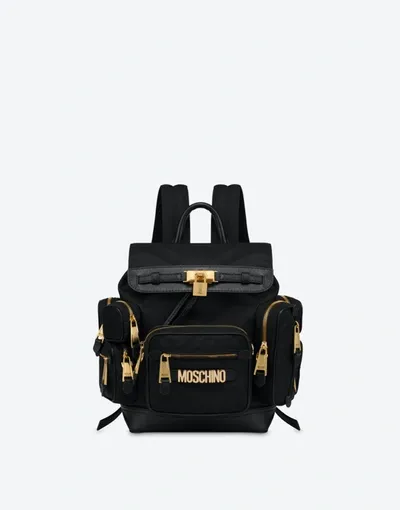 Moschino Safari Nylon Backpack In Caramel