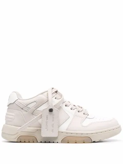 Off-white Logo-patch Lace-up Sneakers In Nude