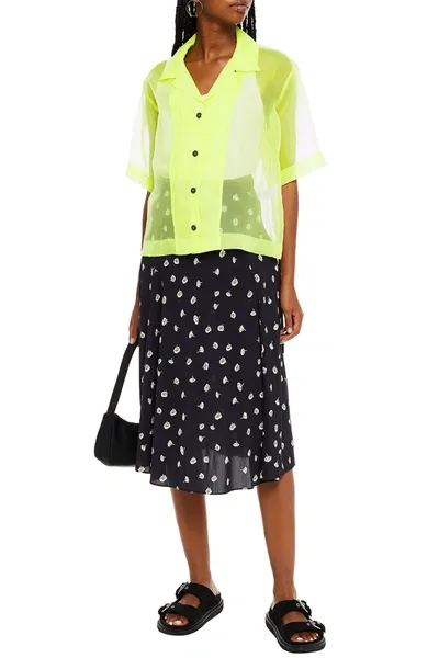 Rag & Bone Organza Shirt In Lime Green