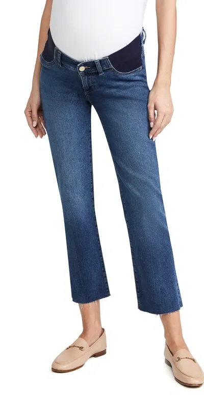 Dl 1961 Patti Straight Maternity Ankle Jeans In Seaborn Raw