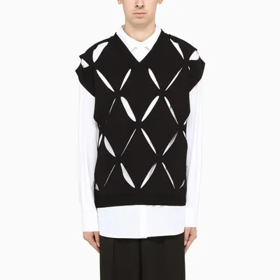 Valentino Black Knitted Cut-out Vest