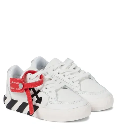 Off-white Kids' Low Vulcanized Leather Sneakers In White