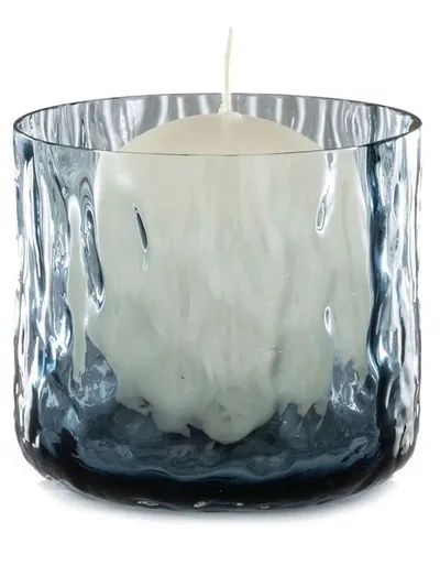 Venini Night In Venice Candle Holder In Blue