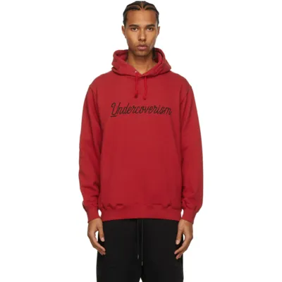 Undercoverism Red French Terry Logo Hoodie