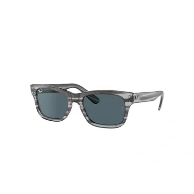 Ray Ban Burbank Sunglasses Grey Frame Blue Lenses 55-20