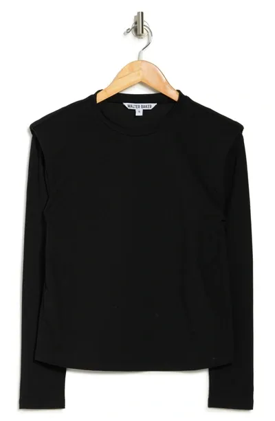 Walter Baker Bethany Cotton-blend Jersey Top In Black