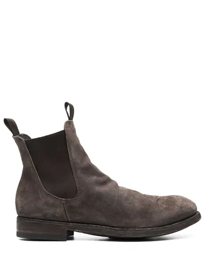 Officine Creative Flat Ankle Boots In Brown