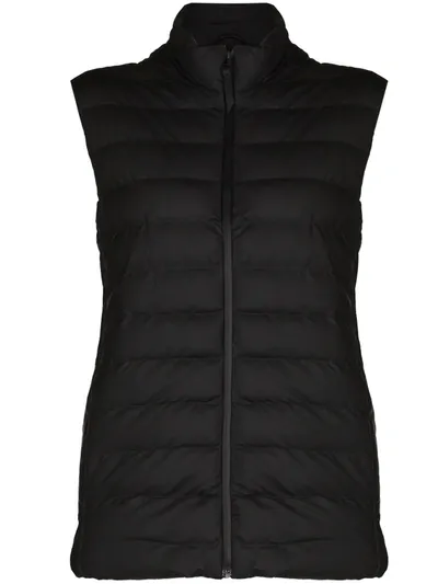 Rains Trekker Quilted Zipped Gilet In Black